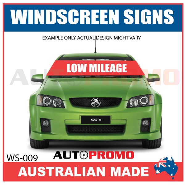 Windscreen Banner - WB009 - LOW MILEAGE